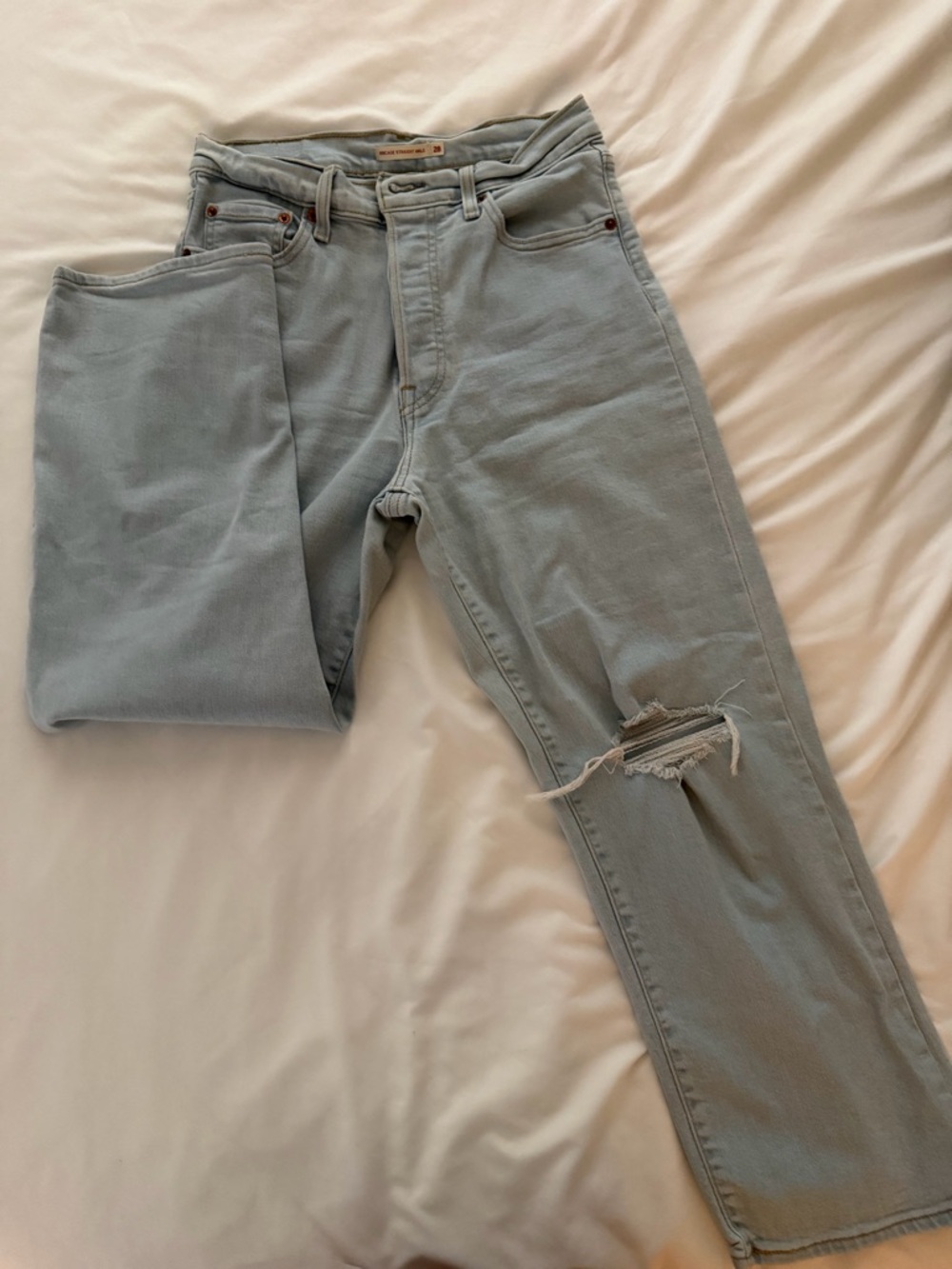 Levi's Women's High-Rise Light Blue Distressed Jeans